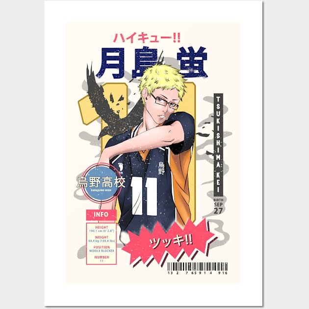 Tsukishima Kei - Haikyuu Potrait Wall Art by MAGE